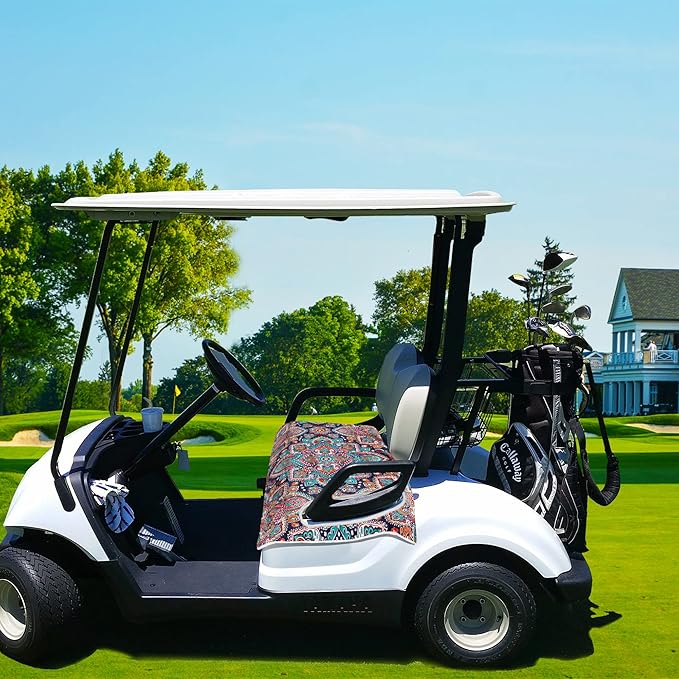 Golf Cart Seat Covers, Golf Cart Seat Towel Blanket, Suitable Yamaha, EZGO, Club Cars, Icon and More 2-Seats Cart, 100% Microfiber, Essential Golf Cart Accessories, 51'' x 31''