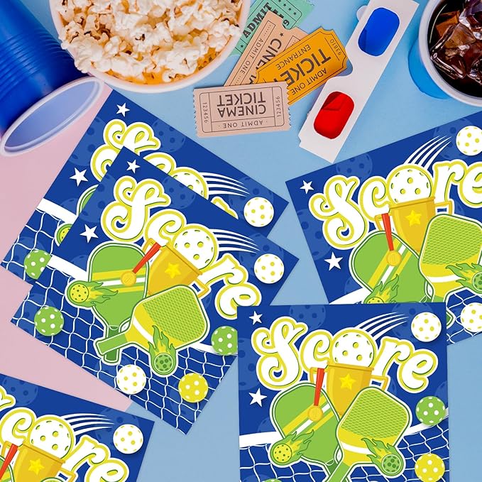 Pickleball Party Napkins Decorations, Disposable Paper Pickleball Napkins Supplies Pack of 50, Sports Baby Shower Birthday Party Decor Size 6.5 Inch