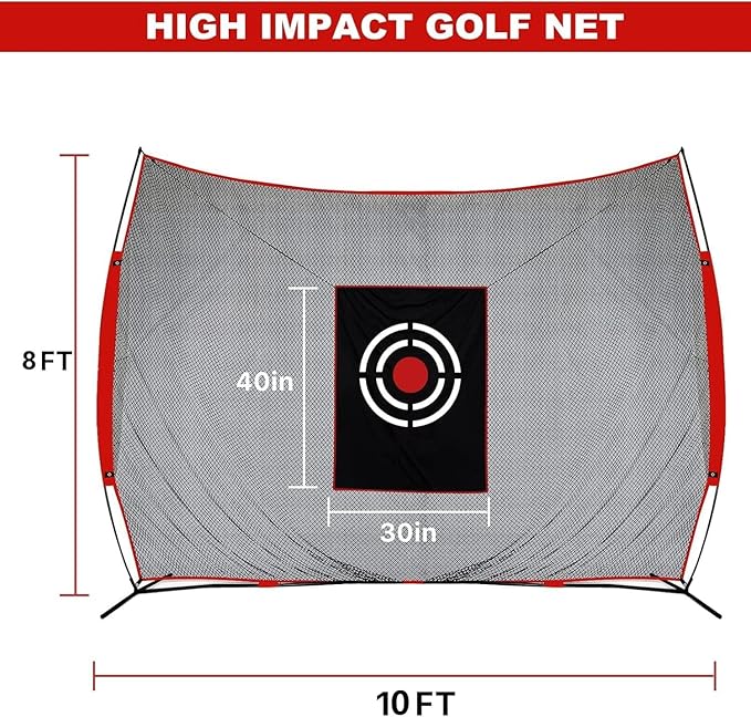 Golf Practice Net - Golf Hitting Net with Target Cloth - Portable Golfers Training Aids for Backyard Driving Practice Accuracy Indoor Outdoor Use