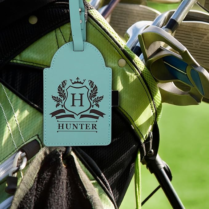 Custom Engraved Golf Luggage and Bag Tag - Personalized Golfing Accessories Gift for Golfer, Mom, Dad, Him, Her (Teal)