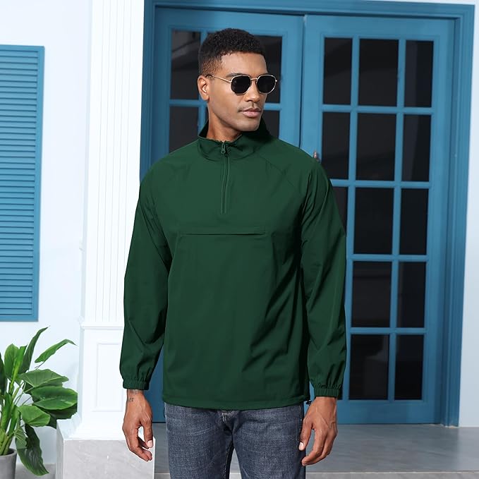 Opomelo Men's Athletic Quarter Zip Pullover Golf Hiking Running Lightweight Jacket Workout Sweatshirt With Pocket