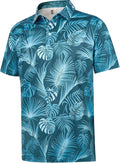 zeetoo Men's Polo Shirts Hawaiian Golf Polos Shirts Short Sleeve Performance Moisture Wicking Mens Golf Shirts