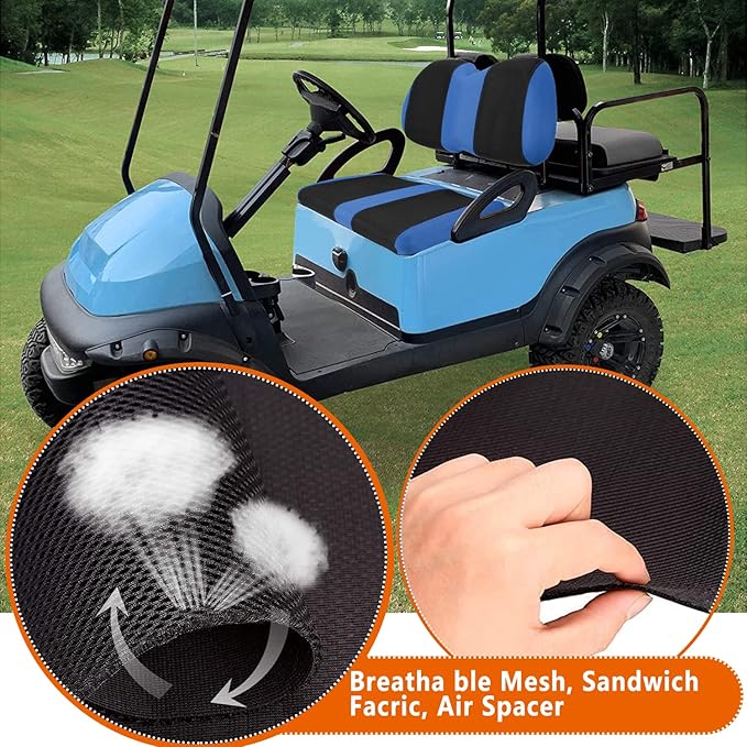 Golf Cart Seat Cover Sets Front Golf Cart Seat Covers Fit for Club Car Precedent OEM Ordinary Seat Cushion, Washable Seat Cover