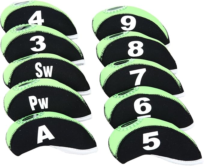 Sword &Shield sports 10pcs/Set Golf Iron Club Head Covers with Numbers Neoprene Top Window Iron Covers
