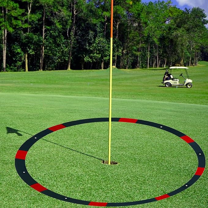 Golf Hole Target Rings - Chipping Aid Circles, Practice Alignment Tools | Foldable Putting Zone Markers, Lightweight Swing Training Equipment, Target Kit with Scenario for Backyard Lawn, Indoor Green