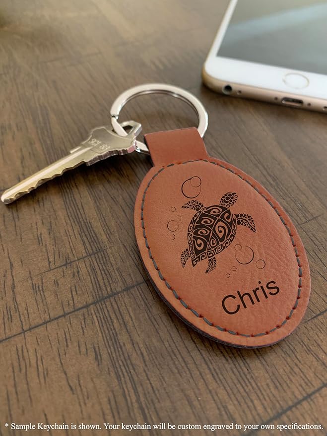 LaserGram Oval Keychain, Disc Golf, Personalized Engraving Included