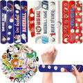 74Pcs Baseball Theme Party Favors BaseBall Theme 24PCS Slap Bracelets 50 Pcs Stickers,Baseball Party Team Gift Fillers School Classroom games Rewards Supplies