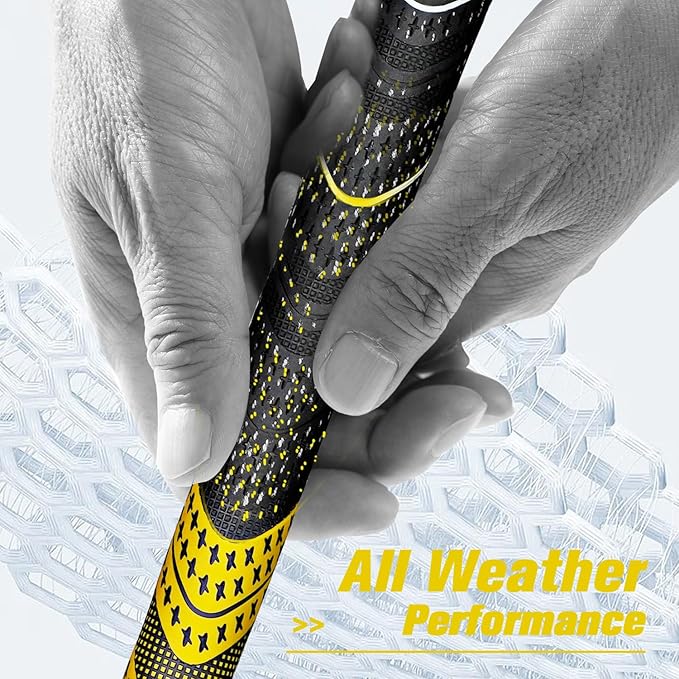 Geoleap Golf Grips Set of 13- Cord Rubber Compound Material, Hybrid Golf Club Grips, All Weather Performance.