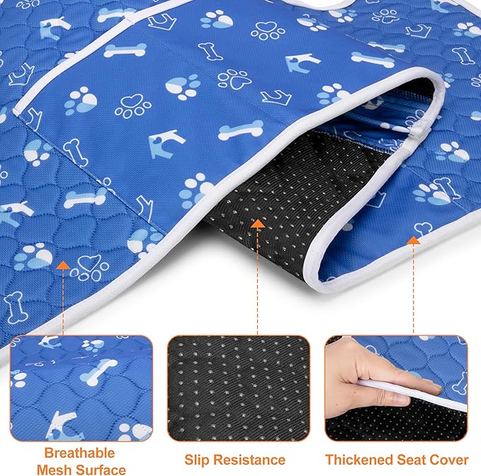 Golf Cart Seat Covers, Universal Golf Cart Seat Towel Blanket with 4 Front Pockets & Nonskid Bottom Fits for EZGO, Yamaha, Club Car and More 2 Person Seats Golf Carts