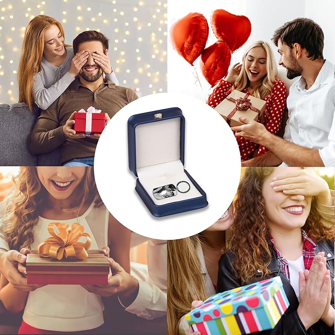Personalized Custom Keychain with Picture - Double Sided Engraving Photo Text Customized Key Chains for Men Boyfriend