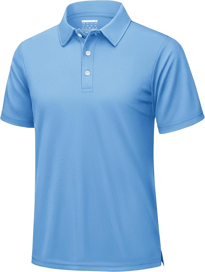 KEFITEVD Men's Polo Shirts Short Sleeve Moisture Wicking Dry Fit Performance Collar Golf Athletic Casual T-Shirt