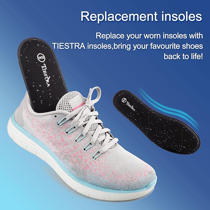 3 Pair -Shoe Inserts for Mens Memory Foam Insoles,Replacement Insoles for Work Boots Running Shoes, Cushion Shock Absorbing for Foot Pain Relief, Comfort Breathable Inner Soles Black 46EU,US13