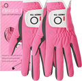 FINGER TEN Womens Golf Glove Right Handed Golfer Left Hand Rain Grip Hot Wet All Weather Value 2 Pack, Golf Gloves Breathable Flexible for Ladies Women