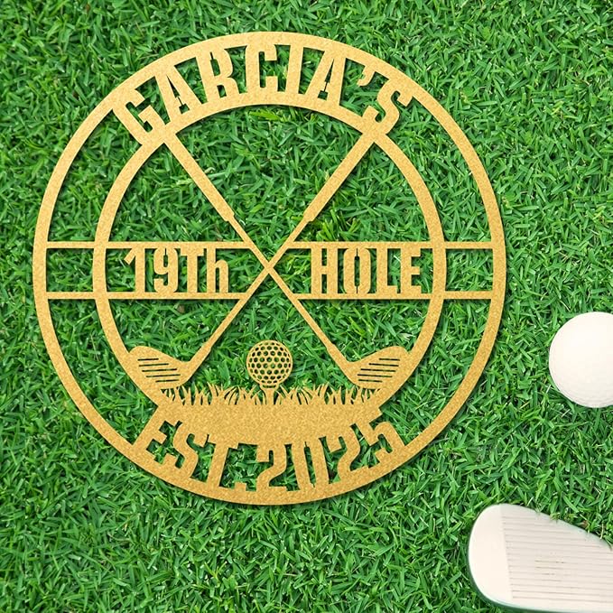 Personalized Golf Metal Wall Art, Vintage Golf Wall Decor, Custom Signs Outdoor Metal, 19th Hole Home Decor for Man Cave Garage Bar Club, Personalized Gifts for Men Dad Father