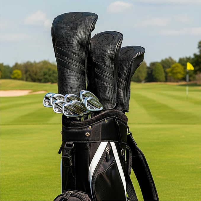 ProActive Sports Vintage Golf Club Head Covers | Classic Leather Look
