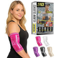 BLITZU Elbow Compression Sleeve for Tendonitis 2 Pack, Tennis Elbow Brace Support for Men and Women Golfers Elbow Pain Relief, Arthritis, Bursitis, Arm Brace for Workout, Weightlifting Pink XL