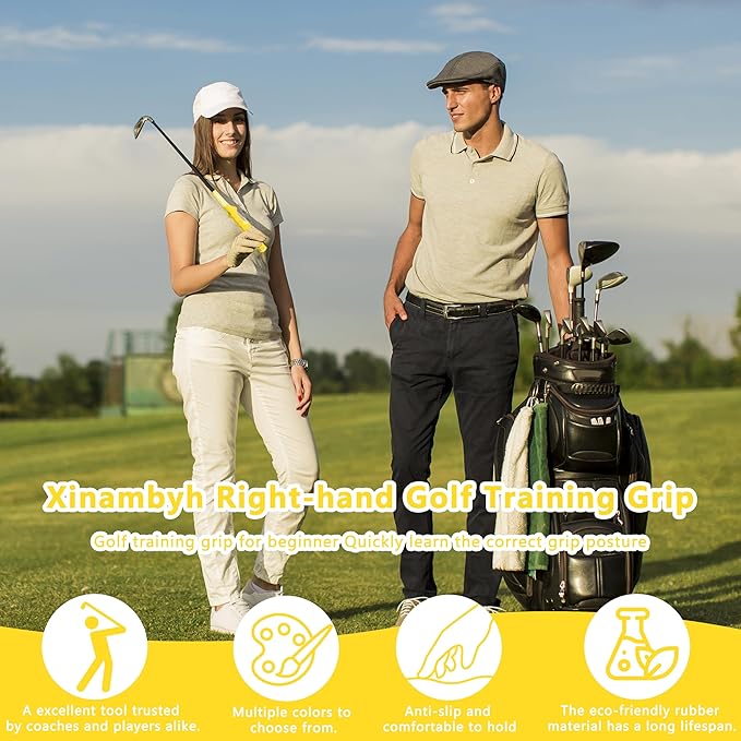 1 Pcs Right-Hand Golf Training Grip:Club,Rubber Swing Grip Trainer,Golf Accessories for Adults,Beginners,All Levels.Improvement Tool for Proper Hand Placement.