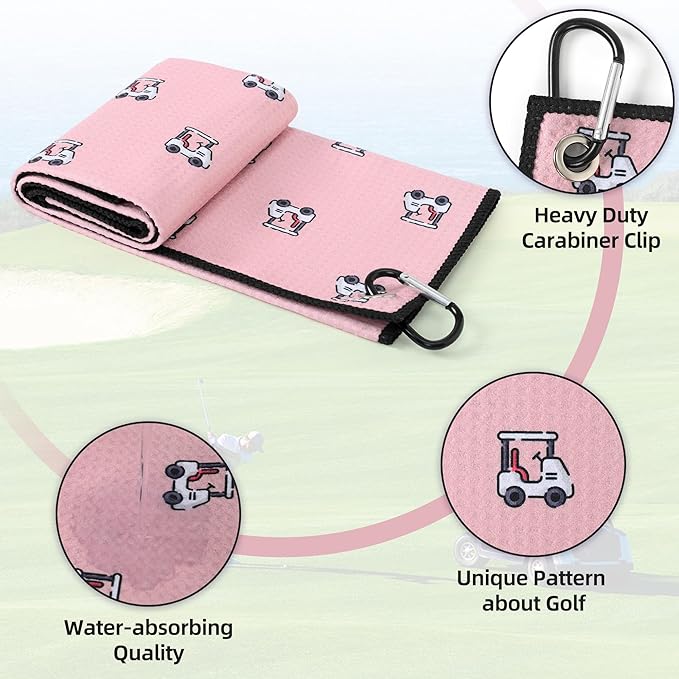 Mile High Life Printed Golf Towel(16"x24"), Brush Tool Kit, Divot Repair Tool, Microfiber Towel，Brush with 2FT Retractable Cord, Repair Tool w Magnetic Golf Ball Marker