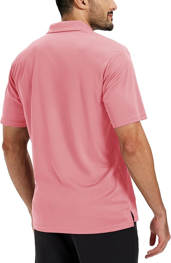 TACVASEN Mens Polo Shirts Short Sleeve Dry Fit Performance Breathable Golf Shirt with Collar Tennis Casual Business Work