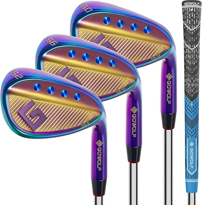 Gowolf Premium Forged Full Face Golf Wedges 50/52/54/56/58/60/69 Degree Individual or Set for Men, Right Hand Gap Wedge Sand Wedge Lob Wedge, Golf Clubs CNC Milled Face for More Spin - Great Golf Gift