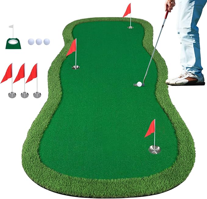 Golf Putting Green, Large Golf Putting Mat for Indoor Outdoor, Professional Practice Training Greens Mat