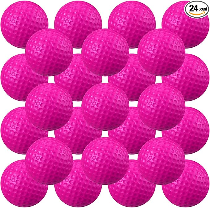 Junkin 24 Pcs Foam Golf Practice Balls Realistic Feel and Flight Training Sport Balls Elastic Soft Foam Golf Balls for Indoor or Outdoor Backyard Training