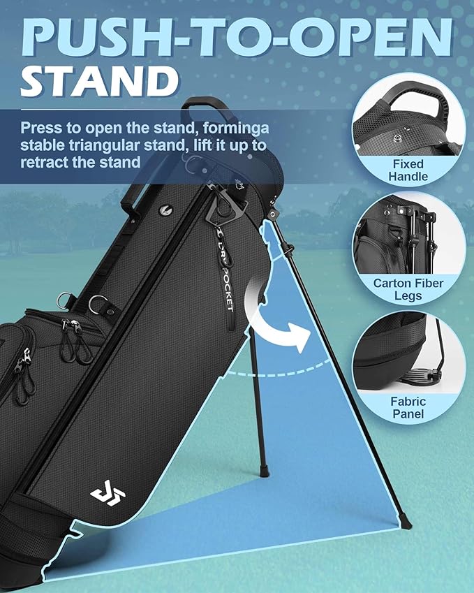Golf Stand Bag – 2025 Upgraded Version with Cooler Pocket, Glove Patch & Tee Holder, Lightweight Sunday Golf Bag for Men & Women