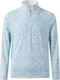 M MAELREG Quarter Zip Golf Pullover Men Dry Fit Long Sleeve Performance Wicking 1/4 Zip Full Print Pullover Mens Sweatshirt