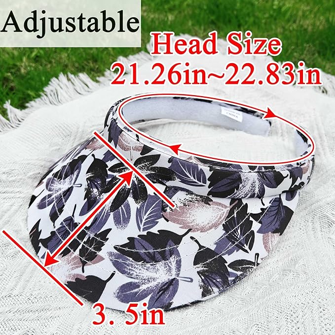 2 Pack Visor Women Men Sun Hat Clip On Visors Adjustable Sport Wide Brim Cap