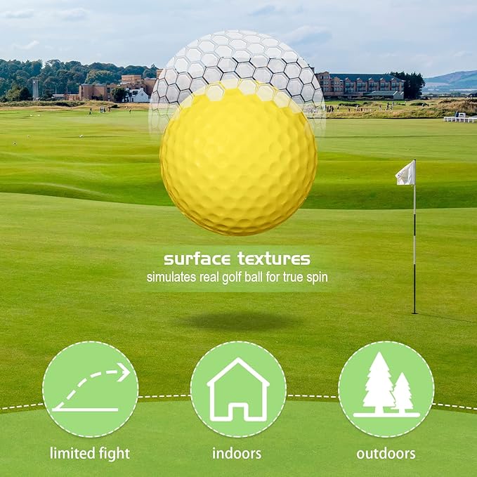 Yilloog 120 Pack Foam Golf Practice Balls Bulk, Soft Foam Balls for Golf Practice, Realistic Feel and Limited Flight Training for Indoor or Outdoor Party