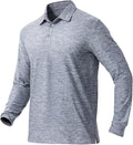 NAVISKIN Men's Polo Shirts Long Sleeve Golf Shirts with Collar UPF 50 SPF Shirt for Men Quick Dry Moisture Wicking