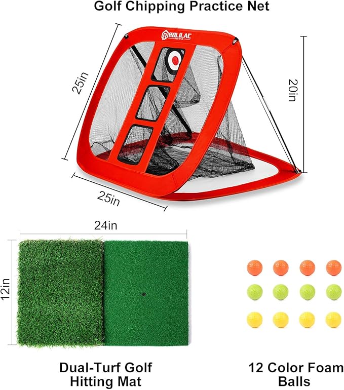 Pop Up Golf Chipping Net - Indoor/Outdoor Golfing Target Accessories for Backyard Accuracy and Swing Practice - Gifts for Men, Dad, Husband, Women, Kid, Golfers