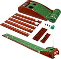 Putting Green Indoor with Automatic Ball Return – Golf Putting Mat with Putter Holder, 2 Golf Balls, Marking Tool & Storage – Portable Golf Training Aid & Gift for Men Home Office