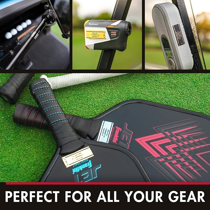 PIN HIGH: 40 Personalized Golf Club ID Labels | Weatherproof, Fade Resistant, Laminated Thermal Transfer Labels, Made in The USA, (Free Customization & Shipping), Black