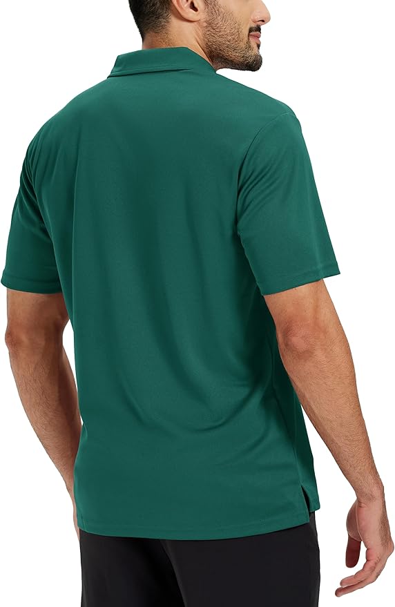 TACVASEN Mens Polo Shirts Short Sleeve Dry Fit Performance Breathable Golf Shirt with Collar Tennis Casual Business Work