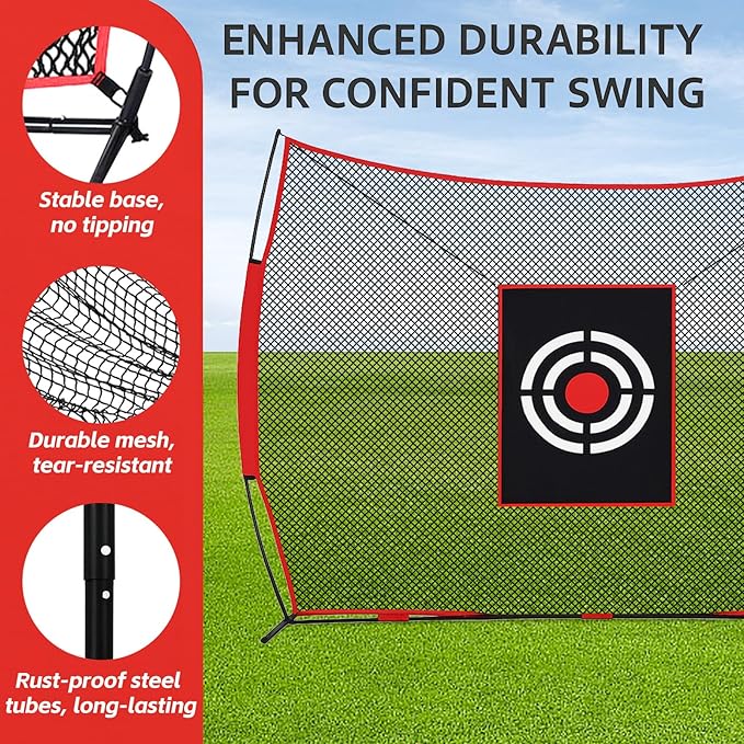 Golf Practice Net Backyard: Durable Swing Training Target – Indoor Outdoor Garage Home Use – Portable for Adults & Men Golfer Beginners