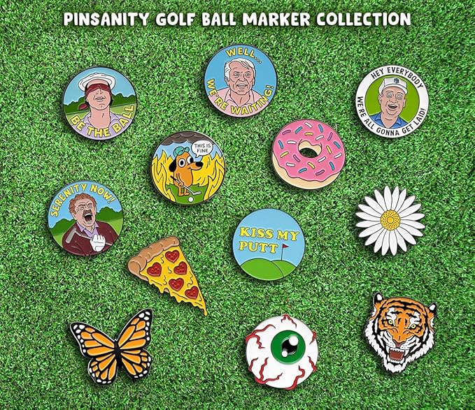 Pinsanity Pizza Lover Golf Ball Marker with Hat Clip