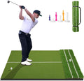 DCQ Real Feel 5x4ft & 6x4ft Golf Hitting Mat, Large Golf Mat, Dual Turf, Fairway & Rough Artificial Grass, Golf Practice Mat Indoor & Outdoor, Driving & Chipping Pad with Cushion, Golf Simulator Mat