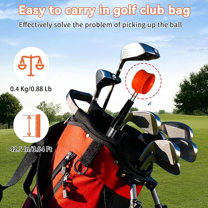 SPEENSUN Golf Ball Retriever Telescopic,Golf Ball Water Retriever,Max 12Ft Lightweight Aluminum Alloy Golf Ball Grabber,Not Easy to Break and No Corrosion Golf Ball Retriever for Water and Bushes