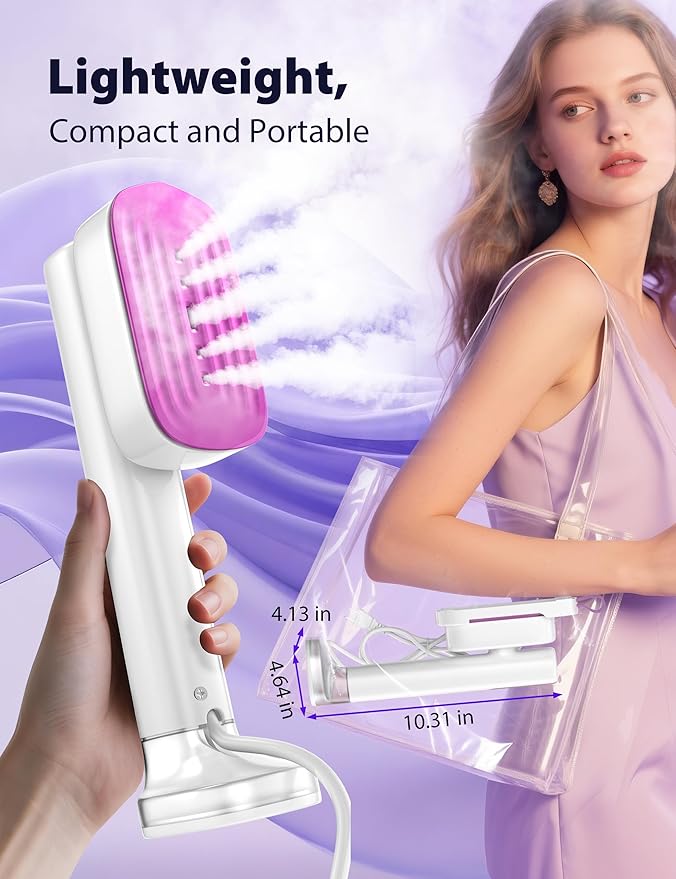 Sundu Steamer for Clothes,15s Fast Heat-up Handheld Garment Steamer,35mins Runtime & 180ml Large Tank,25g/min Steam,Ceramic Panel,Stands on Desk,Wrinkle Remover for Travel, Home, Office
