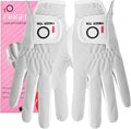 FINGER TEN Womens Golf Glove Right Handed Golfer Left Hand Rain Grip Hot Wet All Weather Value 2 Pack, Golf Gloves Breathable Flexible for Ladies Women