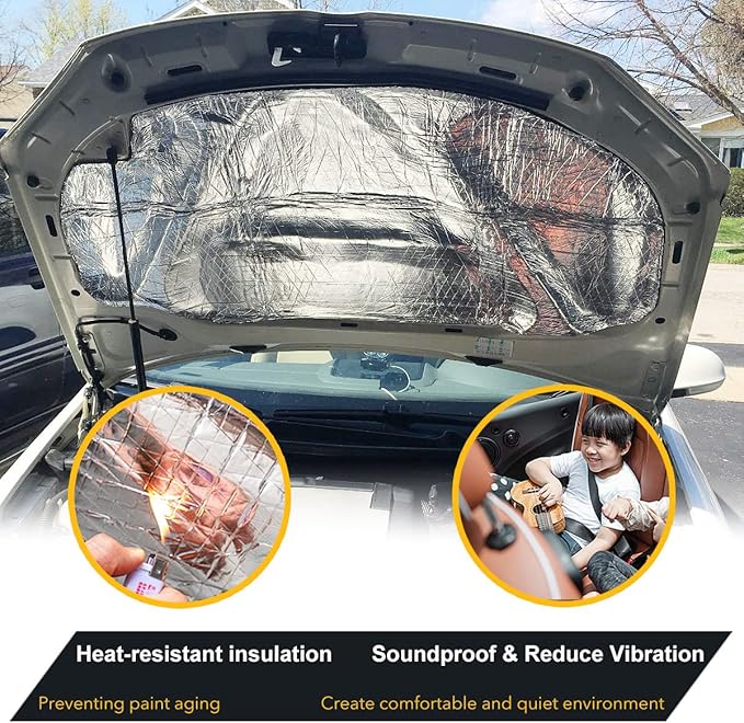 Sound Deadener for Car, Auto Deadening Foam Material Mat, Audio Dampening and Heat Insulation, 394 mil 13.1sqft