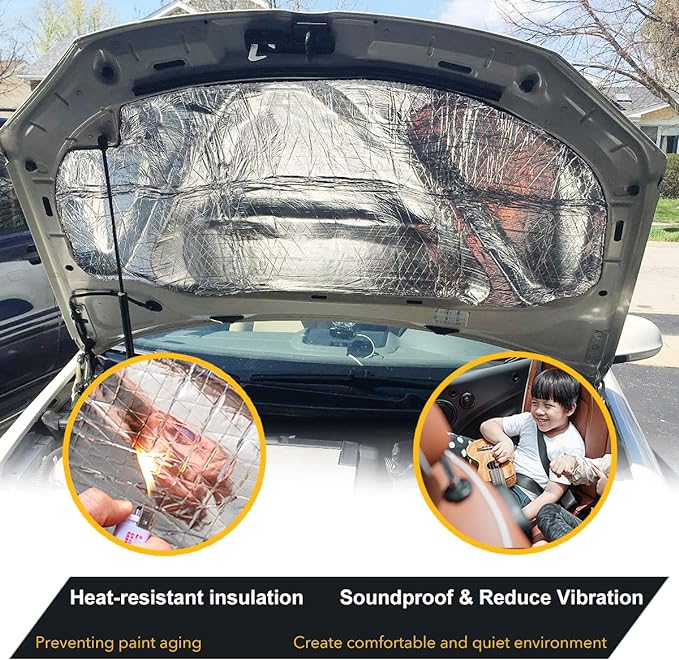 Automotive Sound Deadening Materials - 394 mil 8.7 sqft Car Sound Proofing Foam Mat, Audio Deadener and Heat Insulation for Truck, Vehicle