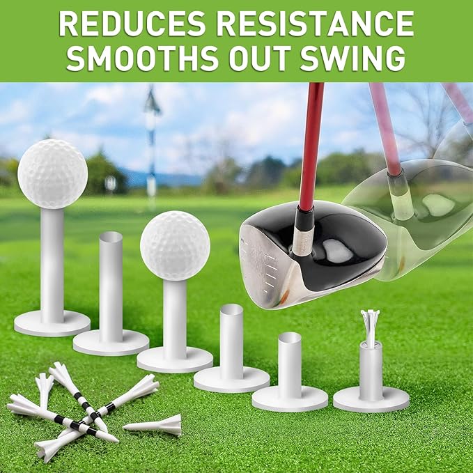 FINGER TEN Golf Rubber Tees Driving Range 3 Inch 1.5'' 2.25'' 2.75'' 3.13'' Tee Holder for Mat 1.5'' 2'' with Plastic Tees Indoor Outdoor Use