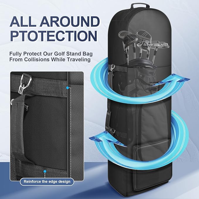 Golf Travel Bag for Airlines, Lightweight Golf Travel Bags, Superior Golf Travel Cover with Upgraded Wheels, Practical Golf Club Covers for Daily Travel, Easy to Carry for Golf, Common-use Sizes