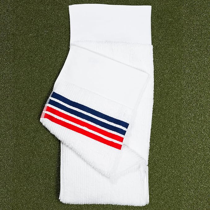 The Tour Towel | Large Golf Caddy Towel Terry Cloth, Absorbent 19" x 44", Center Cut, Perfect Hang Golf Cart Accessory and Golf Bag, Multiple Colors