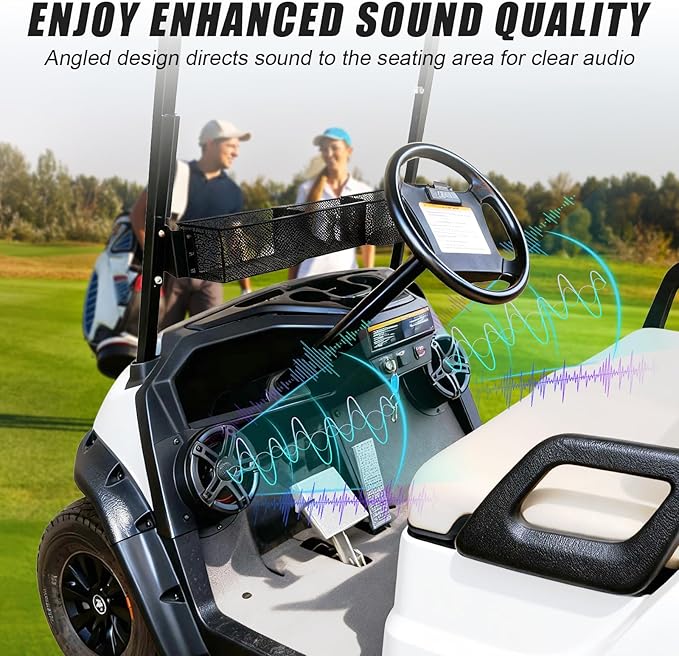 Under Dash Kick Speaker Pod Brackets for E-Z-Go TXT 1994+ Golf Cart Accessories, Front Kick Panels Loudspeaker Mount Support for 6.5" Speakers, High-Density PP Plastic, 2PCS