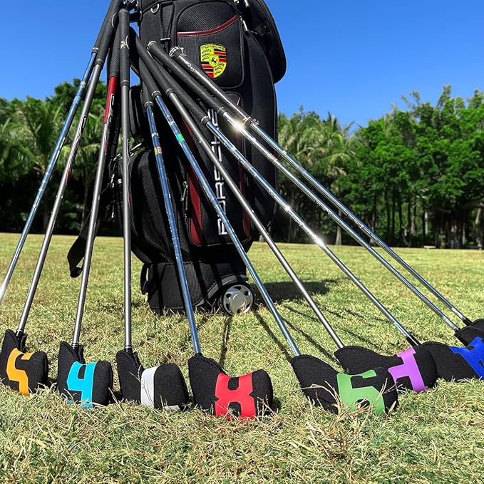 Golf Iron Covers with Colorful Number Neoprene Golf Iron Head Cover,Golf Club Head Covers for Iron Fit All Brands Golf Irons Headcovers 4/10pcs