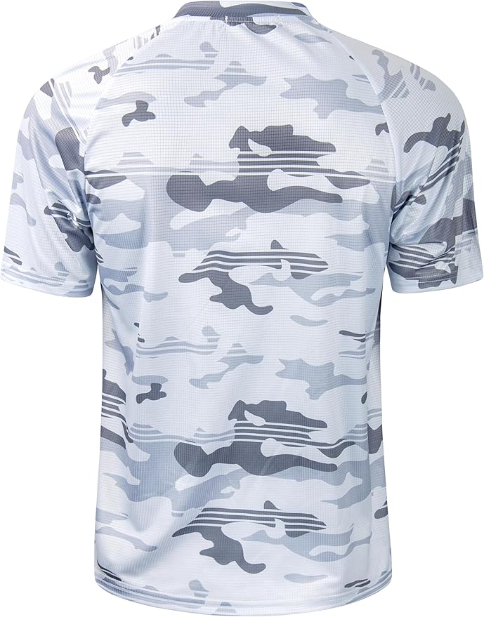 TAPULCO Mens Collarless Golf Shirts Short Sleeve Dry Fit Stretch Casual Breathable Lightweight Tshirts