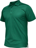 TACVASEN Mens Polo Shirt Short Sleeve Tactical Performance Collared Work Golf Shirts Dry Fit Pique Polos for Summer
